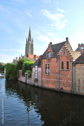 The view of the historical city center in Bruges, West Flanders, Belgium