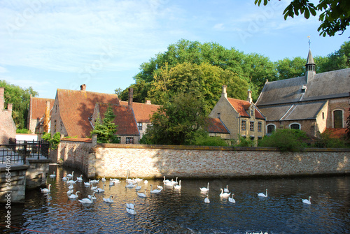 The view of the historical city center in Bruges, West Flanders, Belgium