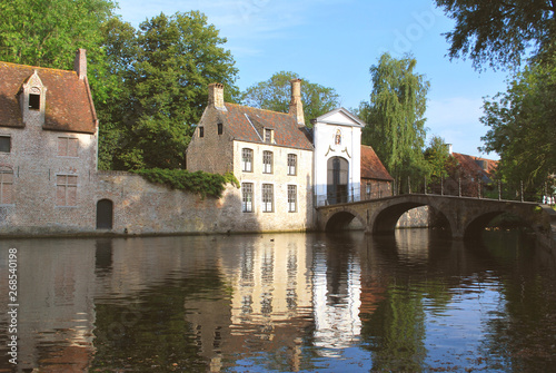 The view of the historical city center in Bruges, West Flanders, Belgium