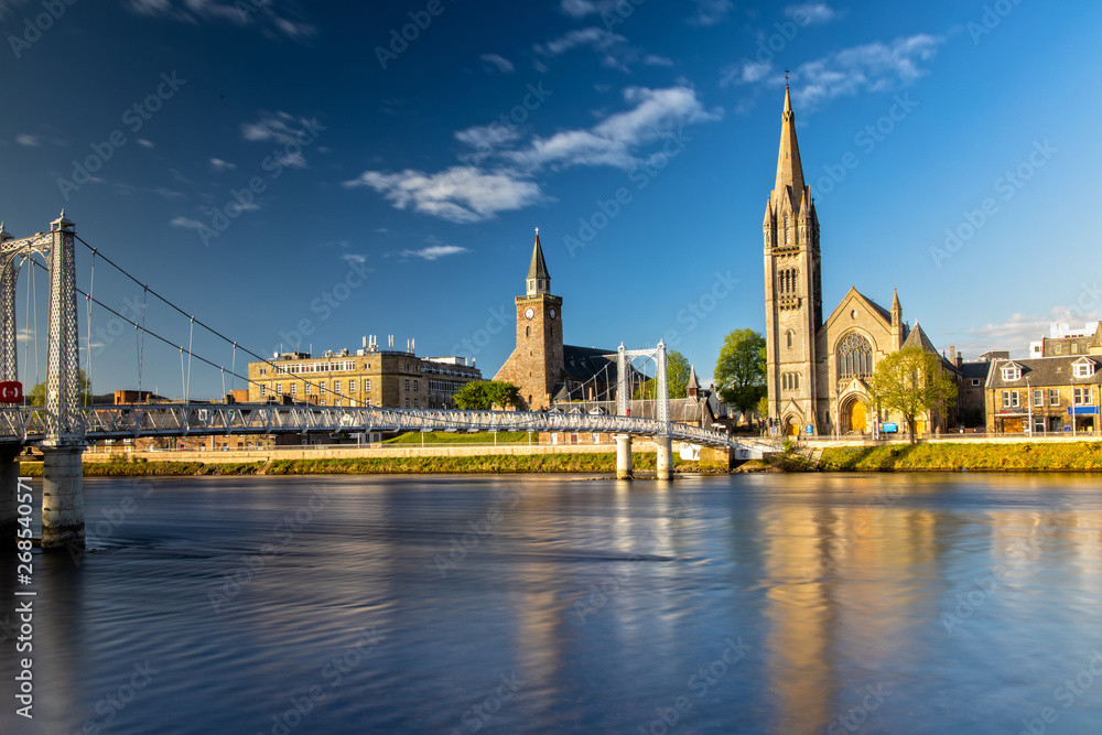 Impression of Inverness and the Greig Street Bridge in Scotland