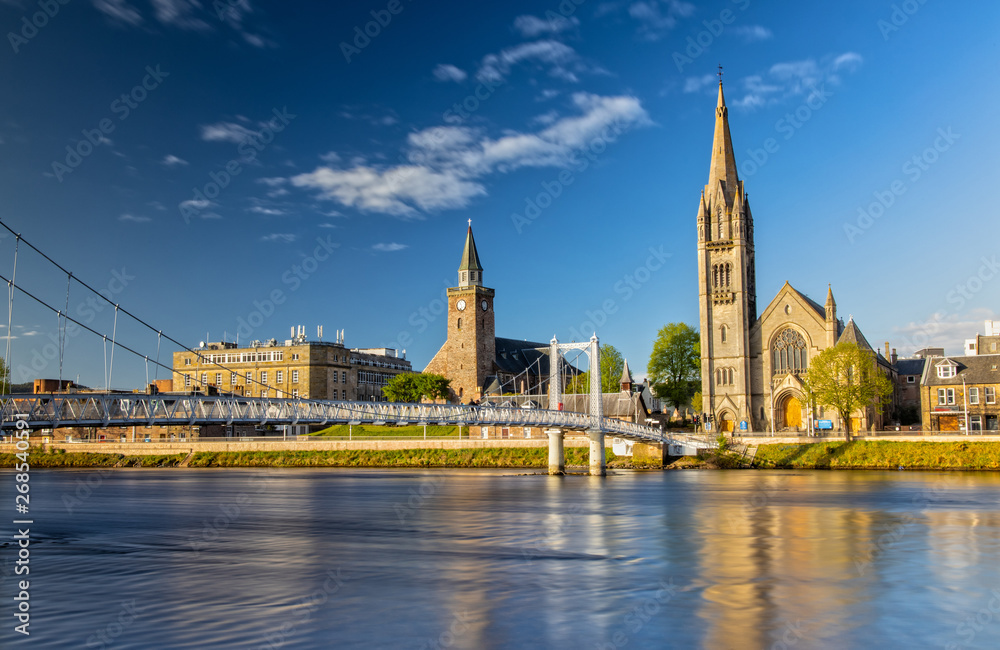 Impression of Inverness and the Greig Street Bridge in Scotland Impression of Inverness and the Greig Street Bridge in Scotland