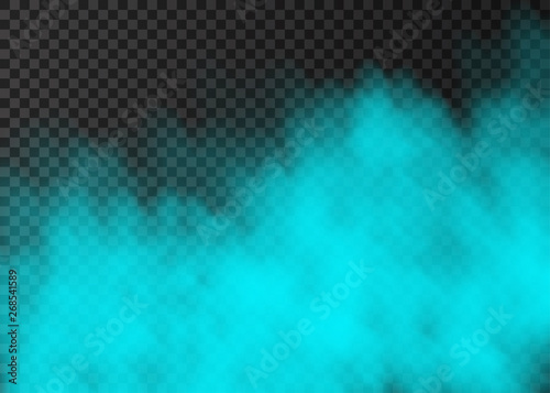 Blue smoke  or fog isolated on transparent background.