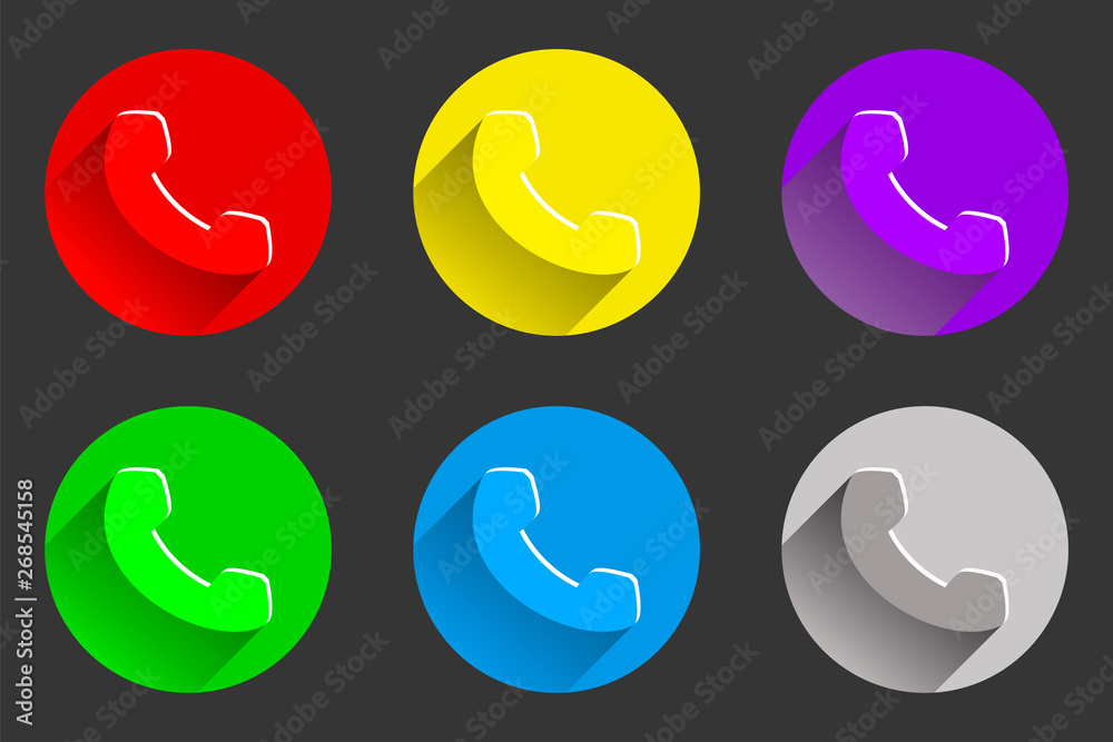 Set the phone flat icons on a black background, vector illustration Set the phone flat icons on a black background, vector illustration