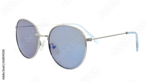 Sunglasses in metal frame isolated on white