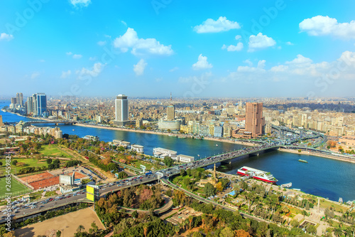 Cairo downtown from above, panoramic view, Egypt © AlexAnton