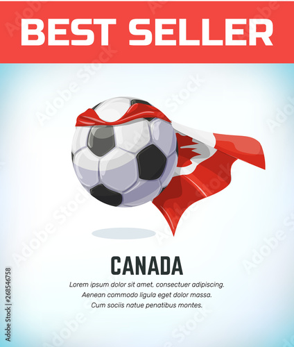 Canada football or soccer ball. Football national team. Vector illustration
