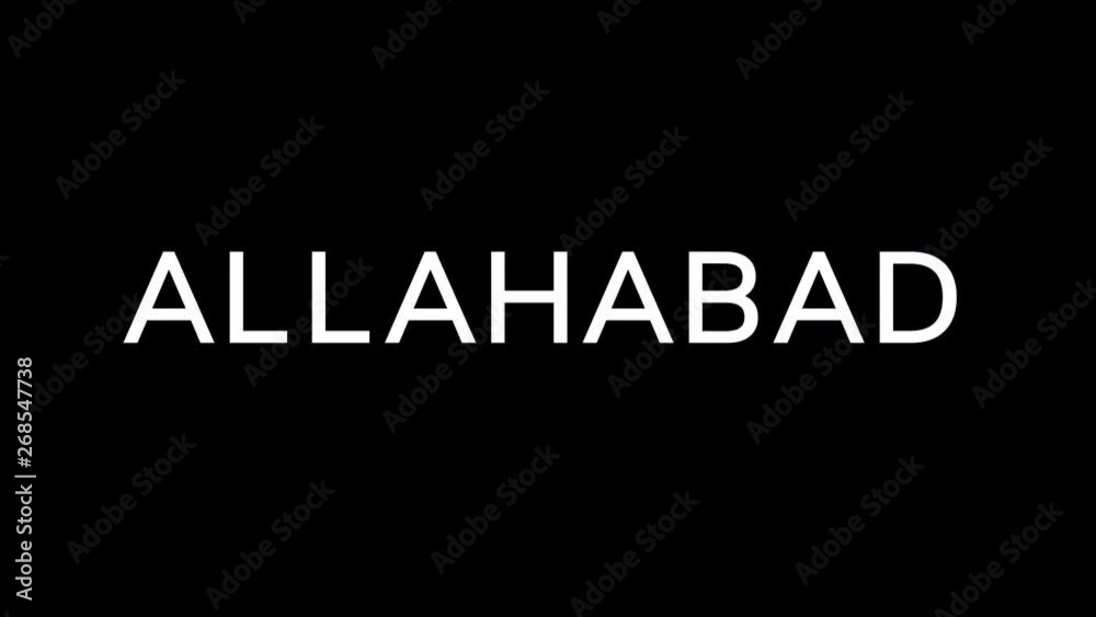 From the Glitch effect arises Big city ALLAHABAD. Then the TV turns off. Alpha channel Premultiplied - Matted with color black