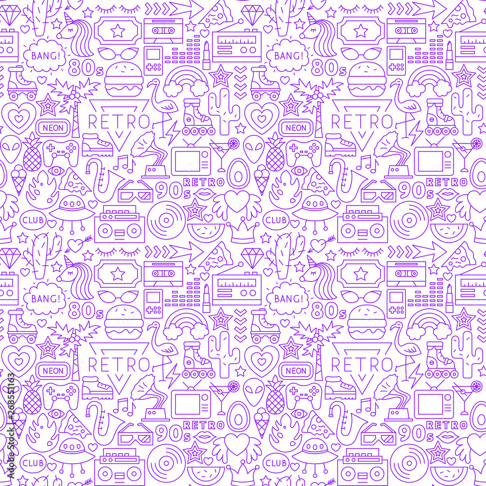 Retro Fashion Line Seamless Pattern