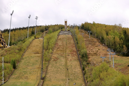 View of Harrachov ski jump in summer