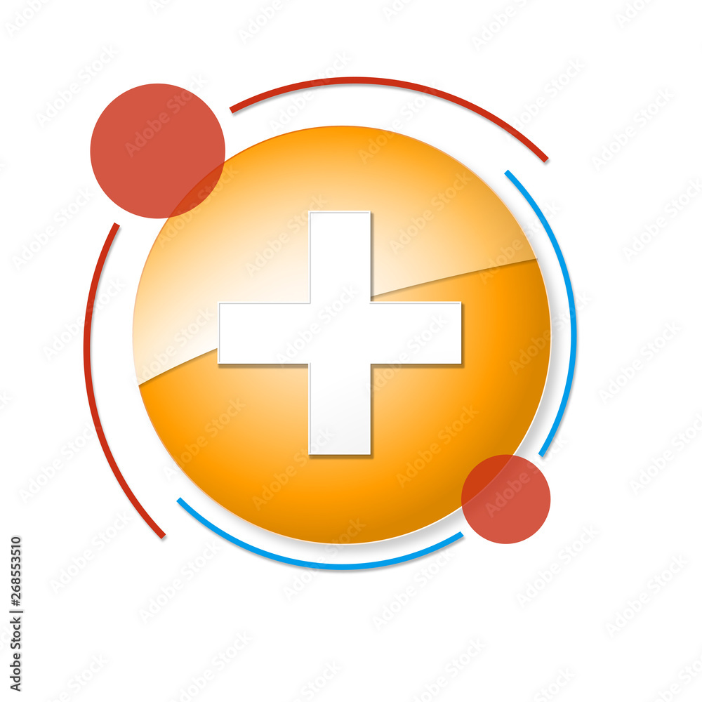 Obraz premium okrągły baner z ikoną