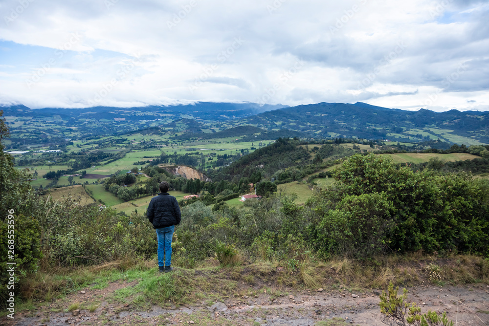 landscape in the meadow with a person landscape in the meadow with a person