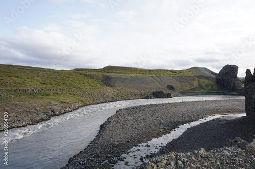 Raudholar and hiking tour around on Iceland with beautiful landscape photo