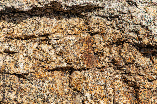 unpolished granite stone detail