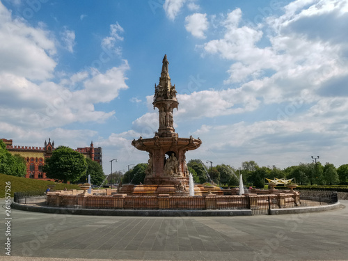 Doulton fountain in Glasgow Green built in 1888 and shown at the international exhibition