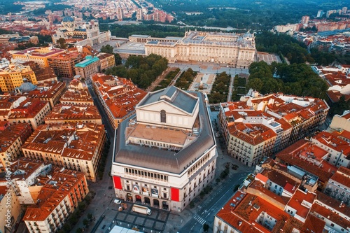 Opera of Madrid aerial view photo