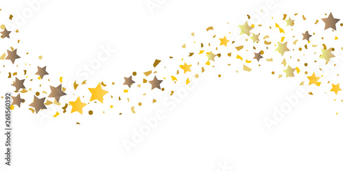  Golden glitter confetti of stars.