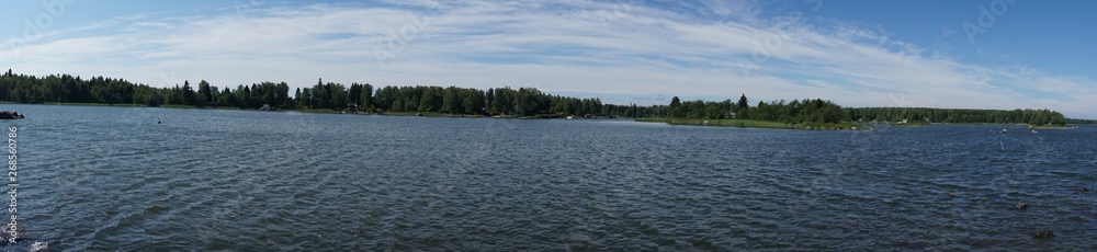 Landscape of Finland in summer with blue sky Landscape of Finland in summer with blue sky