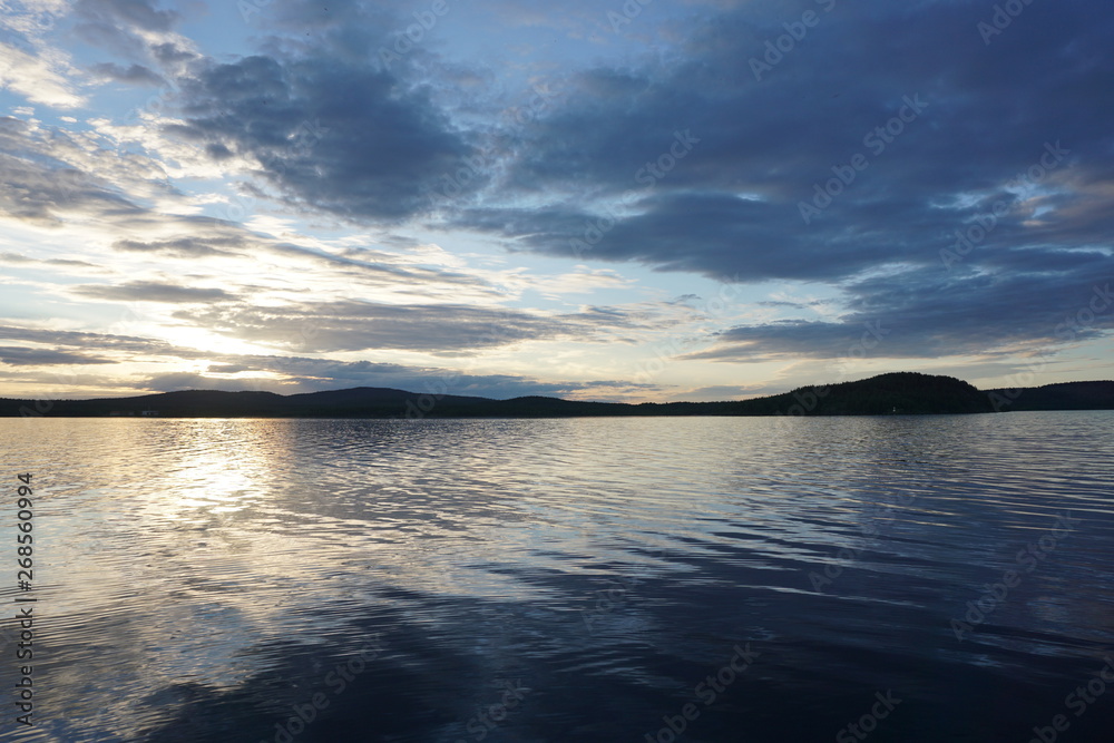 Landscape of Finland in summer with blue sky