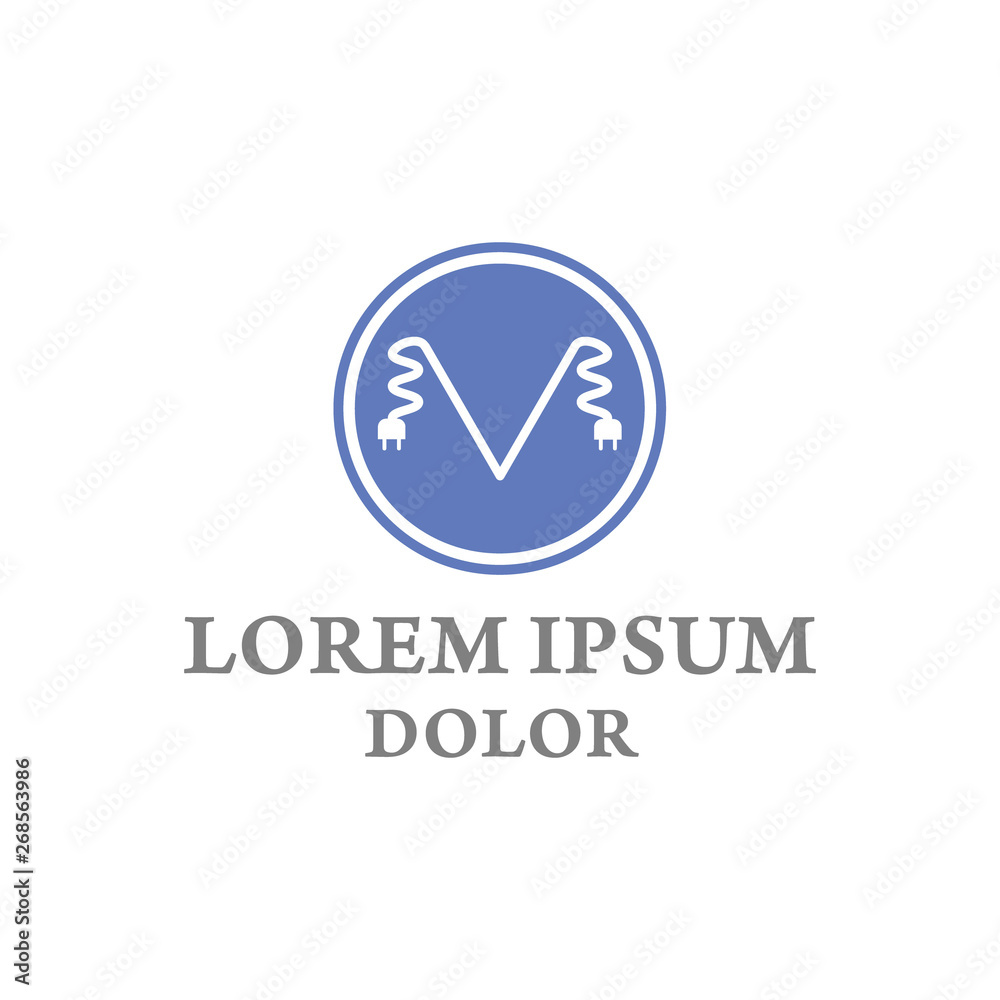 vector illustration letter m electric and circle icon logo design vector illustration letter m electric and circle icon logo design