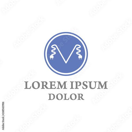 Free Download vector illustration letter m electric and circle icon logo design - GFXLoad