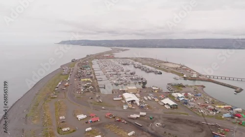 Views of Kachemak bay and the busy spit in Homer Alaska 