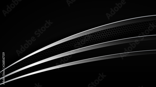 Abstract Layered Black Chrome Trim Automotive Background for all business company with high end look