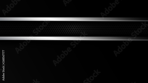 Abstract Layered Black Chrome Trim Automotive Background for all business company with high end look