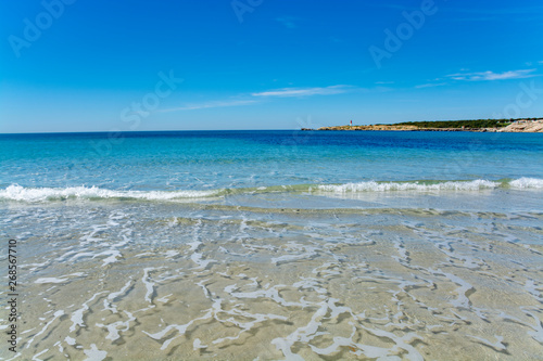 Crystal clear blue Mediterranean sea water on St.Croix Martigues beach, Provence, France