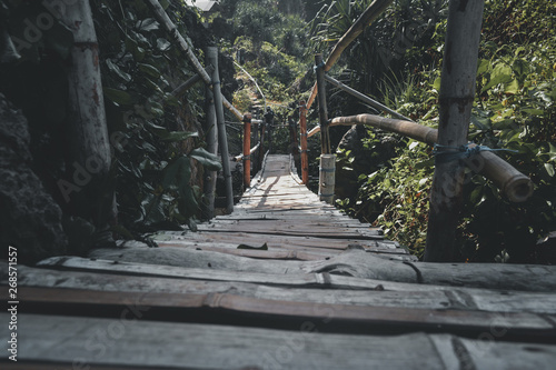 Beautiful old wooden bridge moody picture