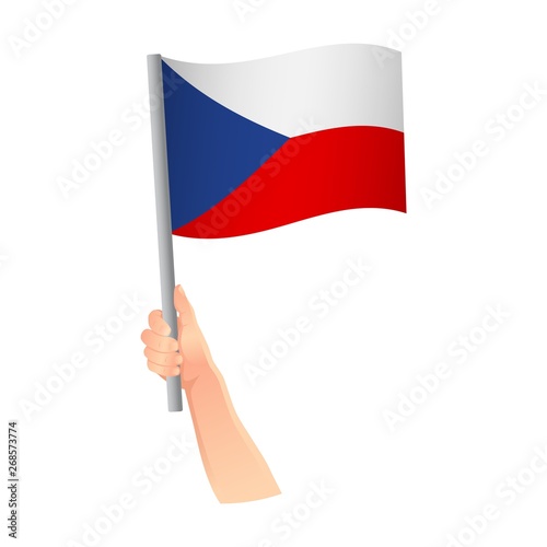 Czech Republic flag in hand icon