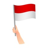 Indonesia flag in hand icon