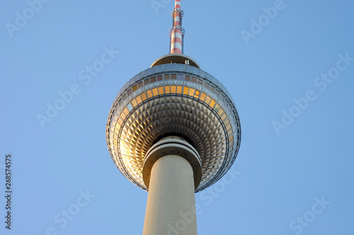 The TV Tower on the Alexanderplatz in Berlin, Germany.