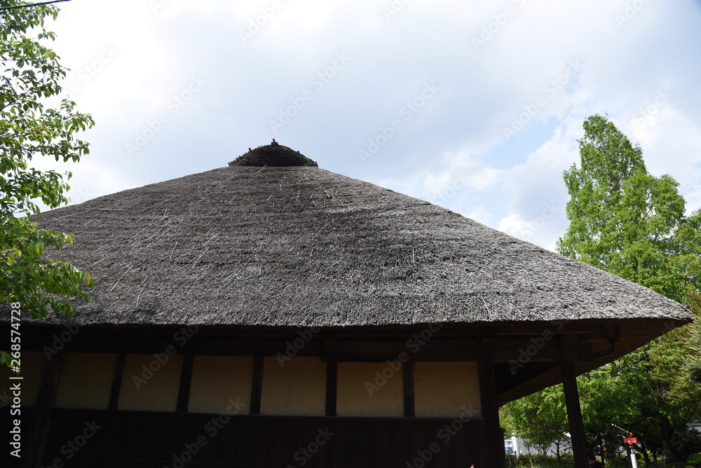 Japanese traditional old folk house / Thatched roofs and inside the house. Japanese traditional old folk house / Thatched roofs and inside the house.