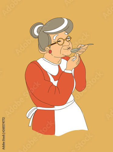 grandmother soup vector illustration doodle isolated
