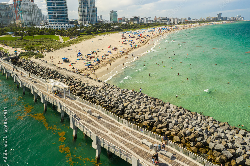 People in Miami Beach summer vacation destination