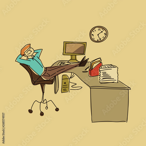 rest on workplace vector illustration doodle colorful