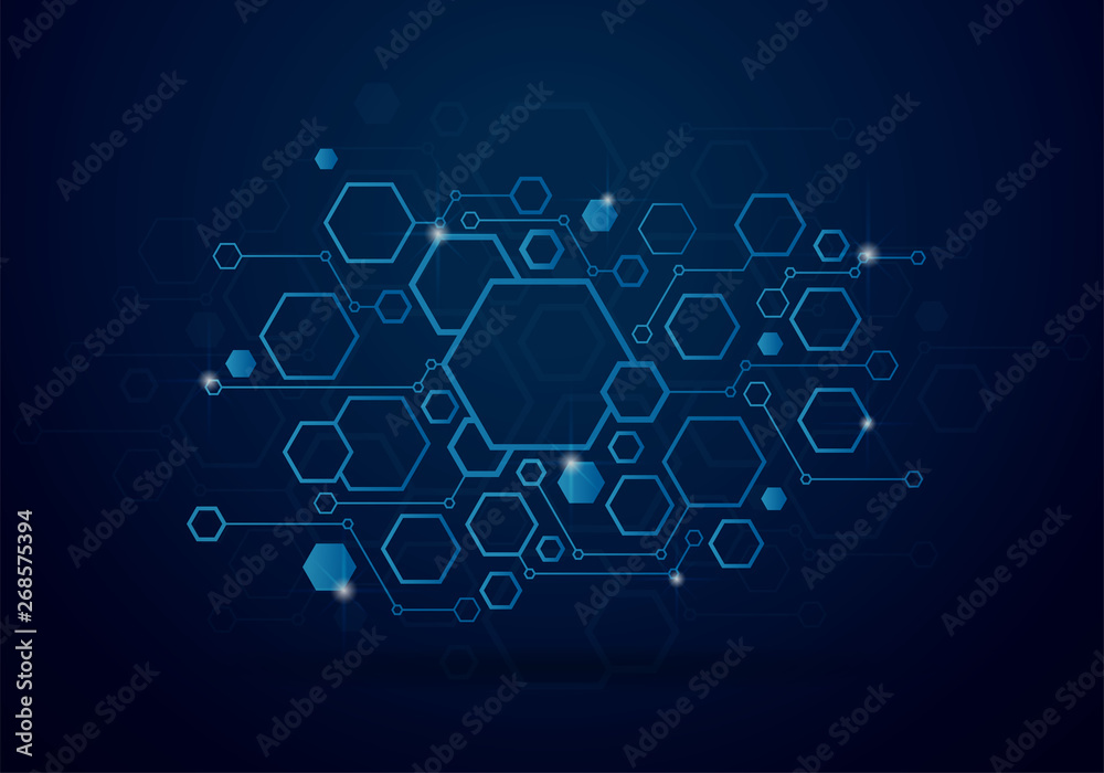 Technology background with geometric hexagon concept, Vector design