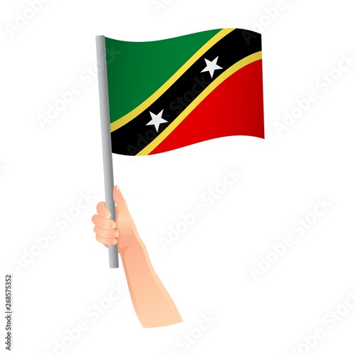 Saint Kitts and Nevis flag in hand icon