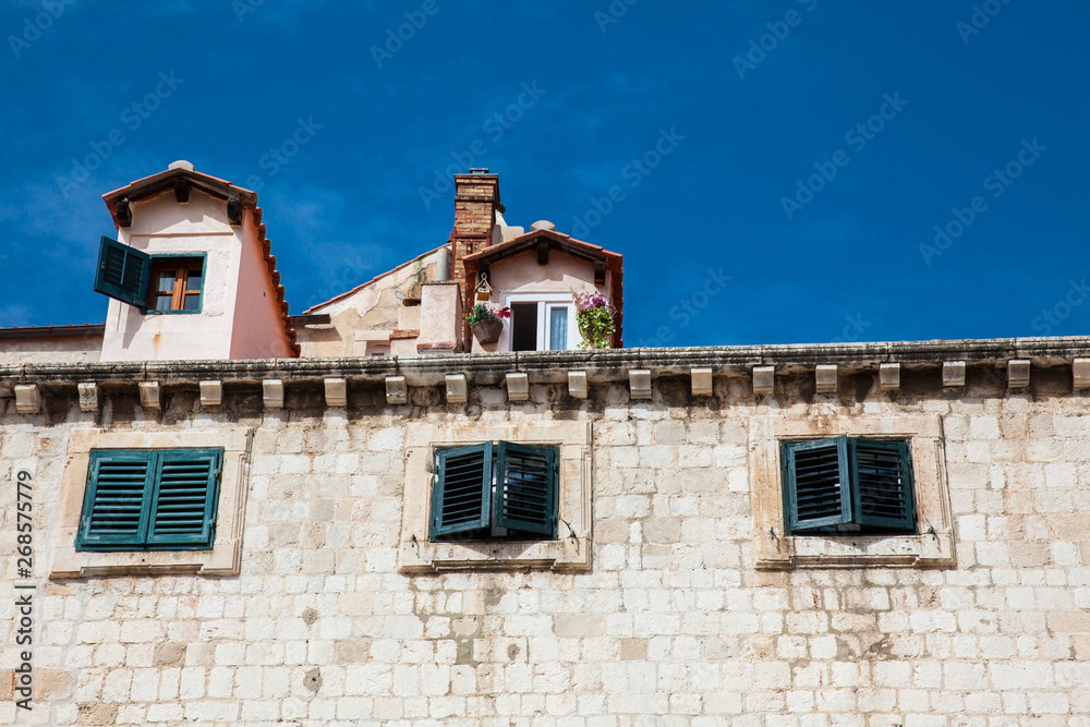 Beautiful architecture of the houses at Dubrovnik old town