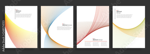 set of abstract card design template with futuristic modern style, minimalist concept and bright color use for print, flyer, banner, background, poster and annual report cover