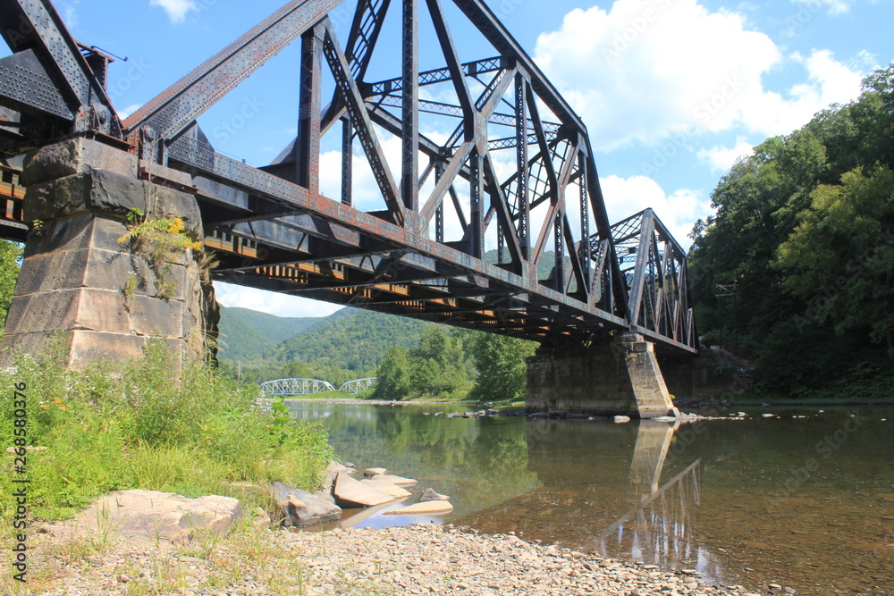 Fototapeta premium Rail Bridge Over River