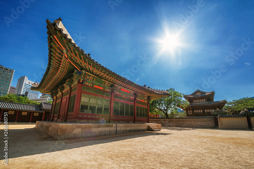 Junghwajeon, Main hall of Deoksugung. Deoksugung is a palace located in the center of Seoul city and served as the main palace of the short-lived Great Han Empire.