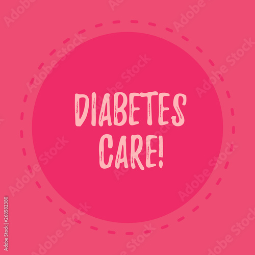 Handwriting text writing Diabetes Care. Conceptual photo Journal for the health care practitioner to treat diabetes