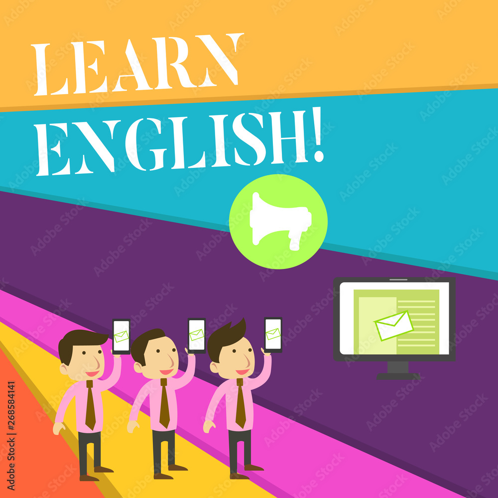 Handwriting text Learn English. Conceptual photo gain acquire knowledge in new language by study Handwriting text Learn English. Conceptual photo gain acquire knowledge in new language by study