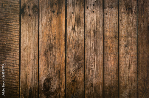 Photographie Brown wood plank texture background. hardwood floor