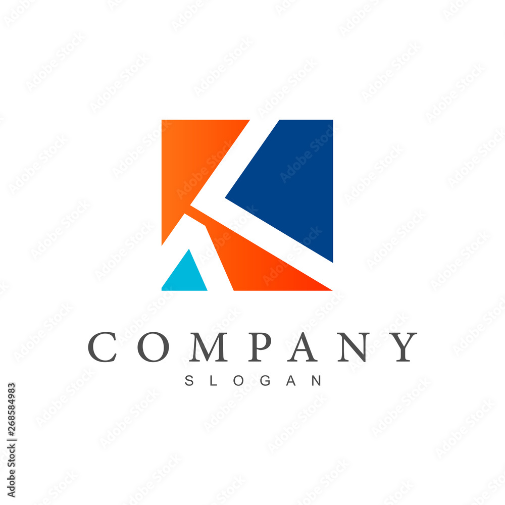 logo letter k, initial company logo letter k + k icon with a simple look +company icon in box form logo letter k, initial company logo letter k + k icon with a simple look +company icon in box form