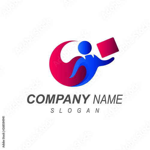 fast package delivery service logos and professional couriers, shipping icon by air
