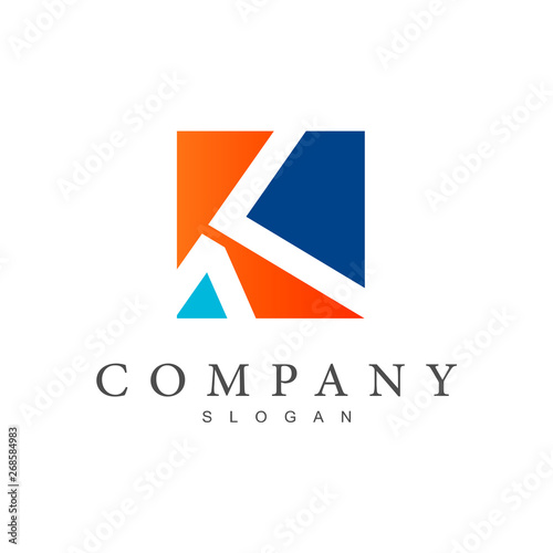 Free Download logo letter k, initial company logo letter k + k icon with a simple look  +company icon in box form - GFXLoad