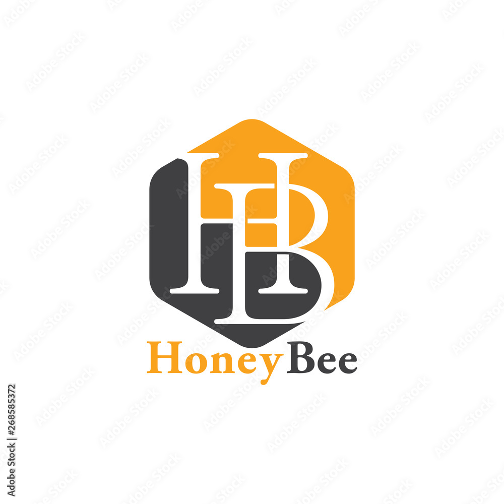 letter hb honey bee logo vector letter hb honey bee logo vector