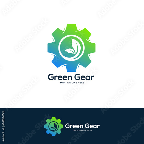 gear logo designs concept, nature industrial logo design template, service logo symbol designs